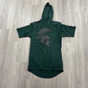Nike Michigan State Spartans Short Sleeve Hoodie Men's Small Green MSU Workout